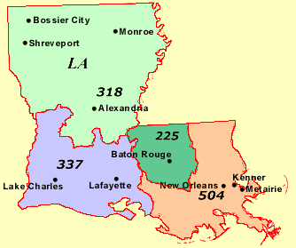 26 Louisiana Area Codes Map - Online Map Around The World